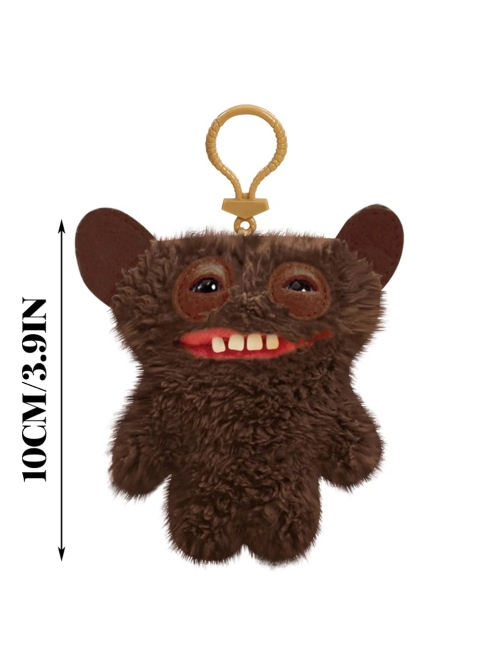 NWT Fuggler Brown Plush Clip-On Monster GRIN GRIN CHARM PURSE ZURU